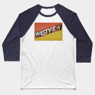 Westview Vintage Postcard Baseball T-Shirt